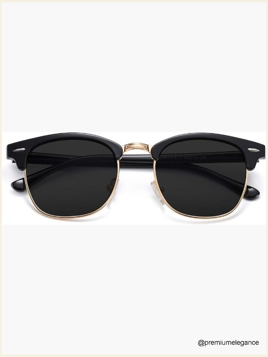 Retro Semi Rimless Polarized Sunglasses UV400